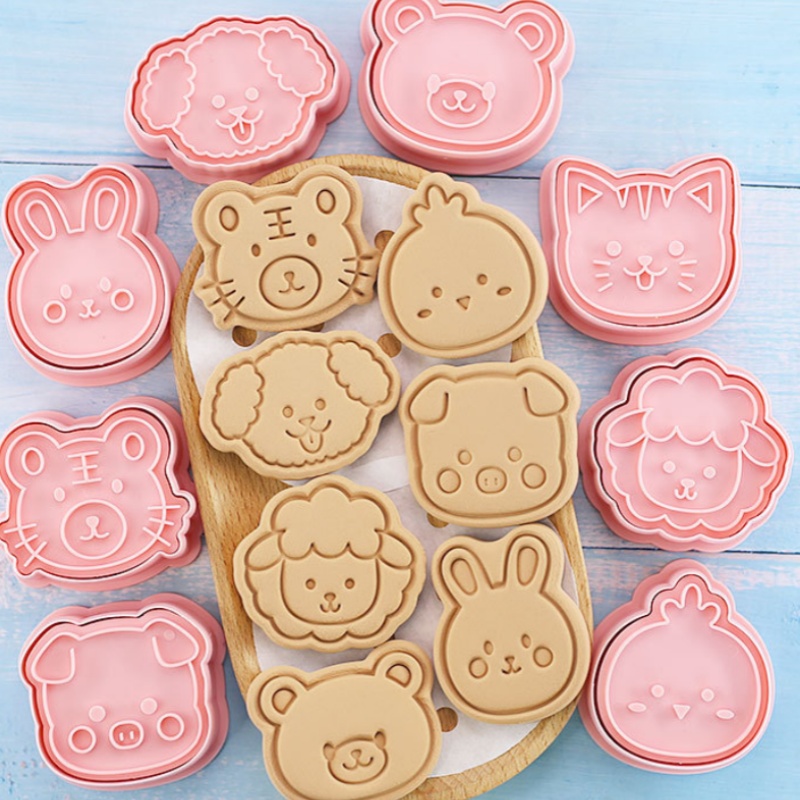 Cookie Cutter Set - 8Pcs/Set Animal Portrait Cookie Stamp Mold