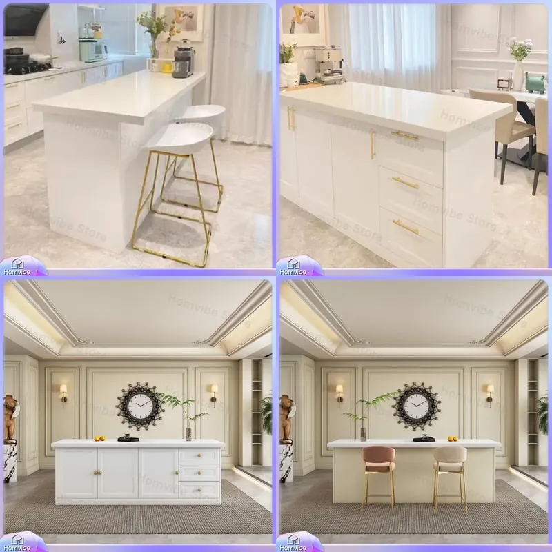 Kitchen Baking Island - Modern Light Luxury Kitchen Island with
