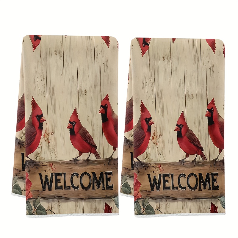 Kitchen Baking Cooking - Pack of 2, Vintage Christmas Cardinal