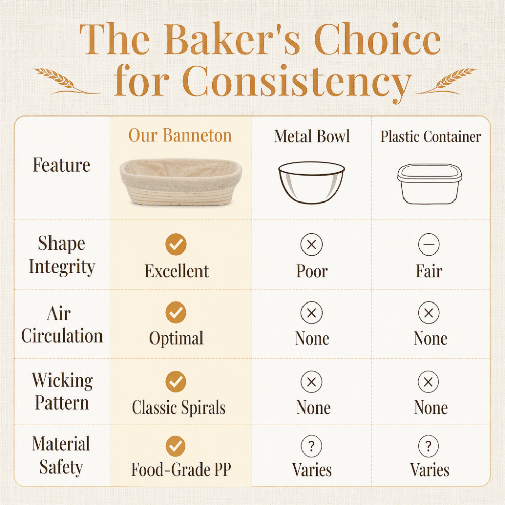 New Food Grade PP Bread Proofi - Proofing Basket Banneton recension och pris