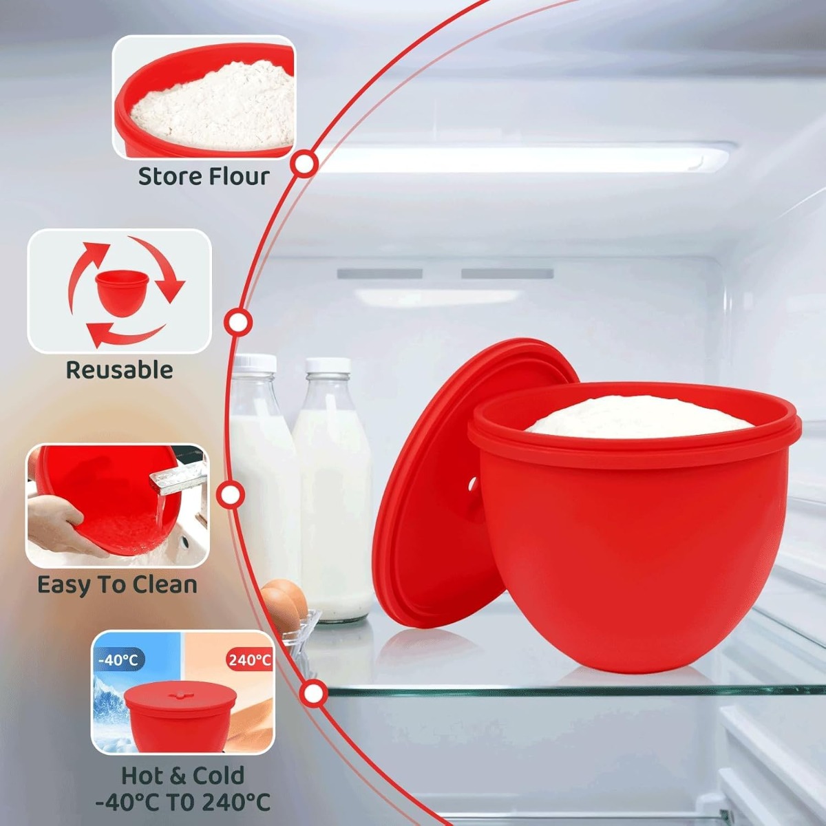 Silicone Mixer Bowl Liner with - Kitchen Aid Baking Lid recension och pris