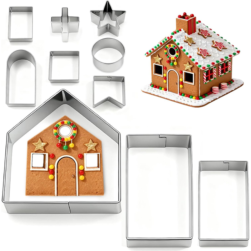 10Pcs Gingerbread House Cookie - Cookie Cutter Set recension och pris