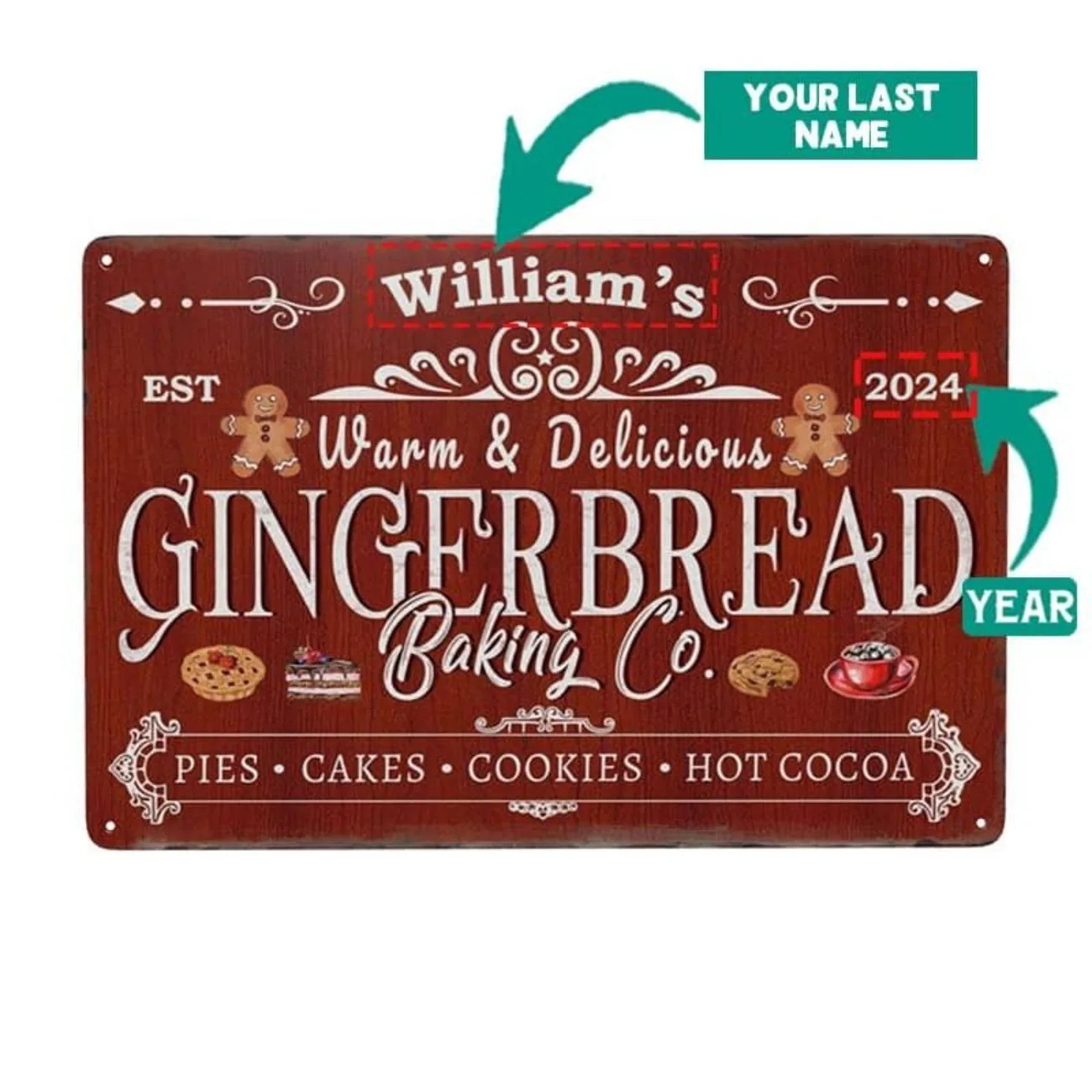 1pc Personalized Gingerbread B - Kitchen For Baking recension och pris