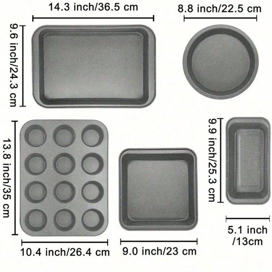 5Piece Bakeware Set, Non-Stick - Kitchen Baking Sheets recension och pris