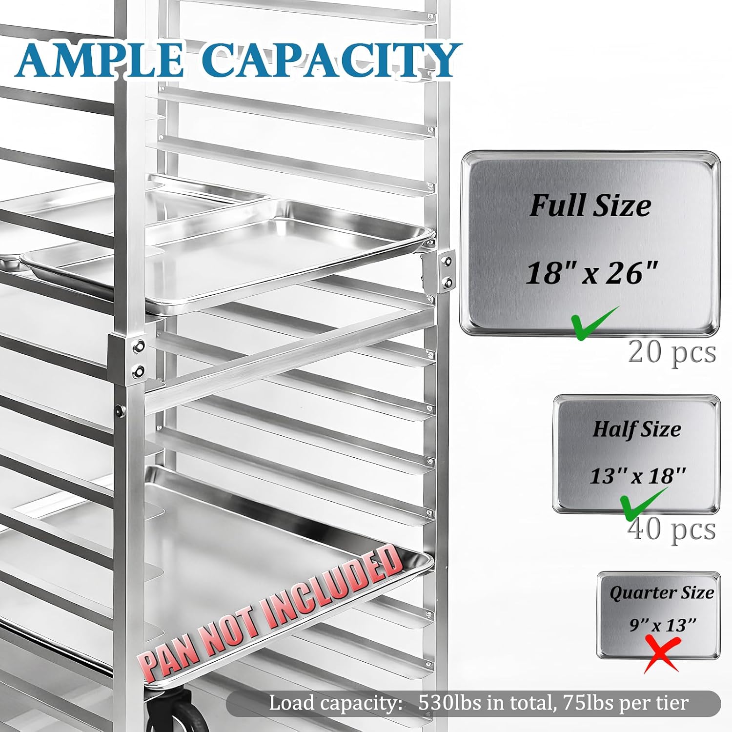 Commercial 20 Tier Stainless S - Kitchen Baking Sheets recension och pris