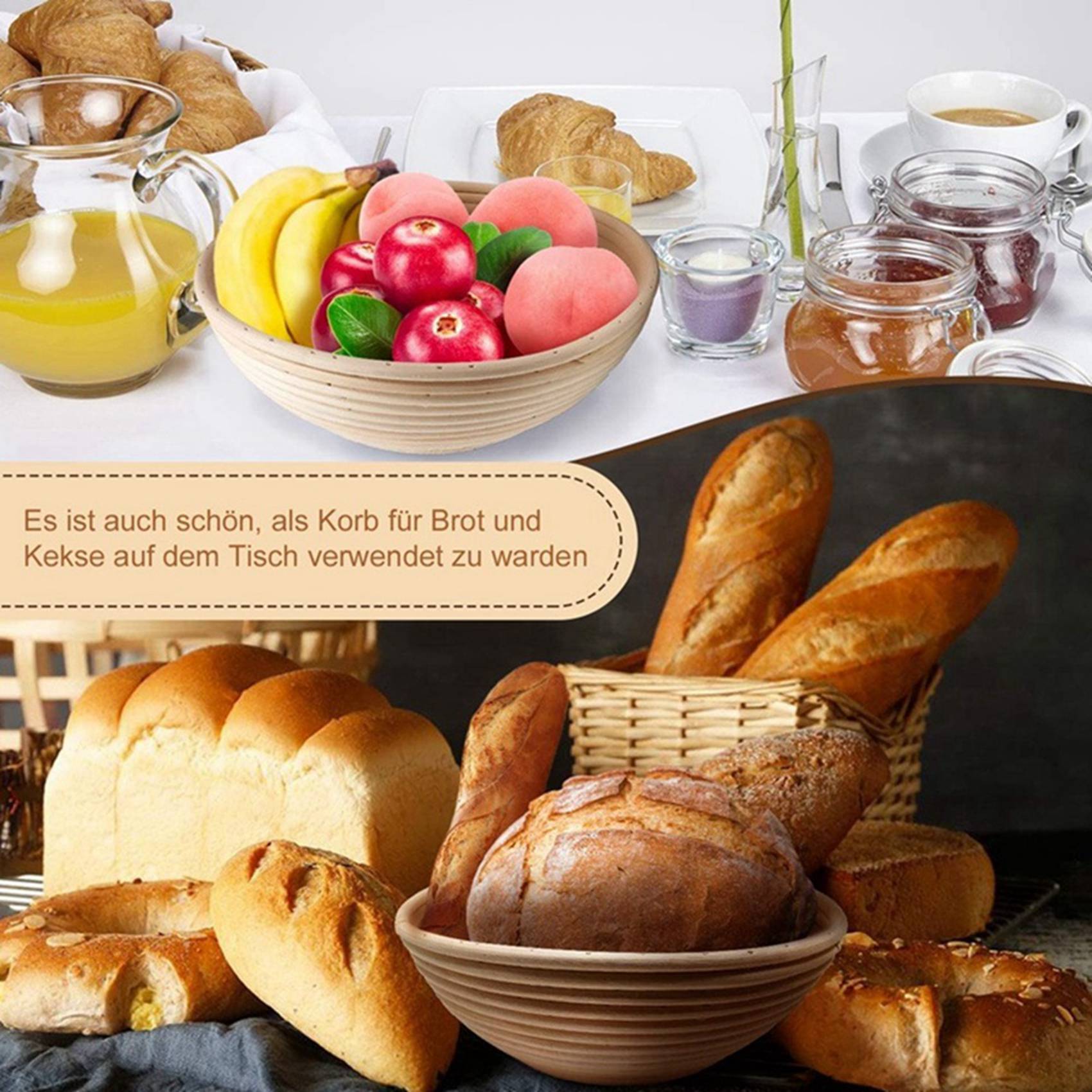 Round Set,4 Yeast Baskets For  - Proofing Basket Banneton recension och pris